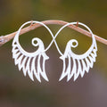 Indonesian Handmade Sterling Silver Wing Drop Earrings - Winged Beauty