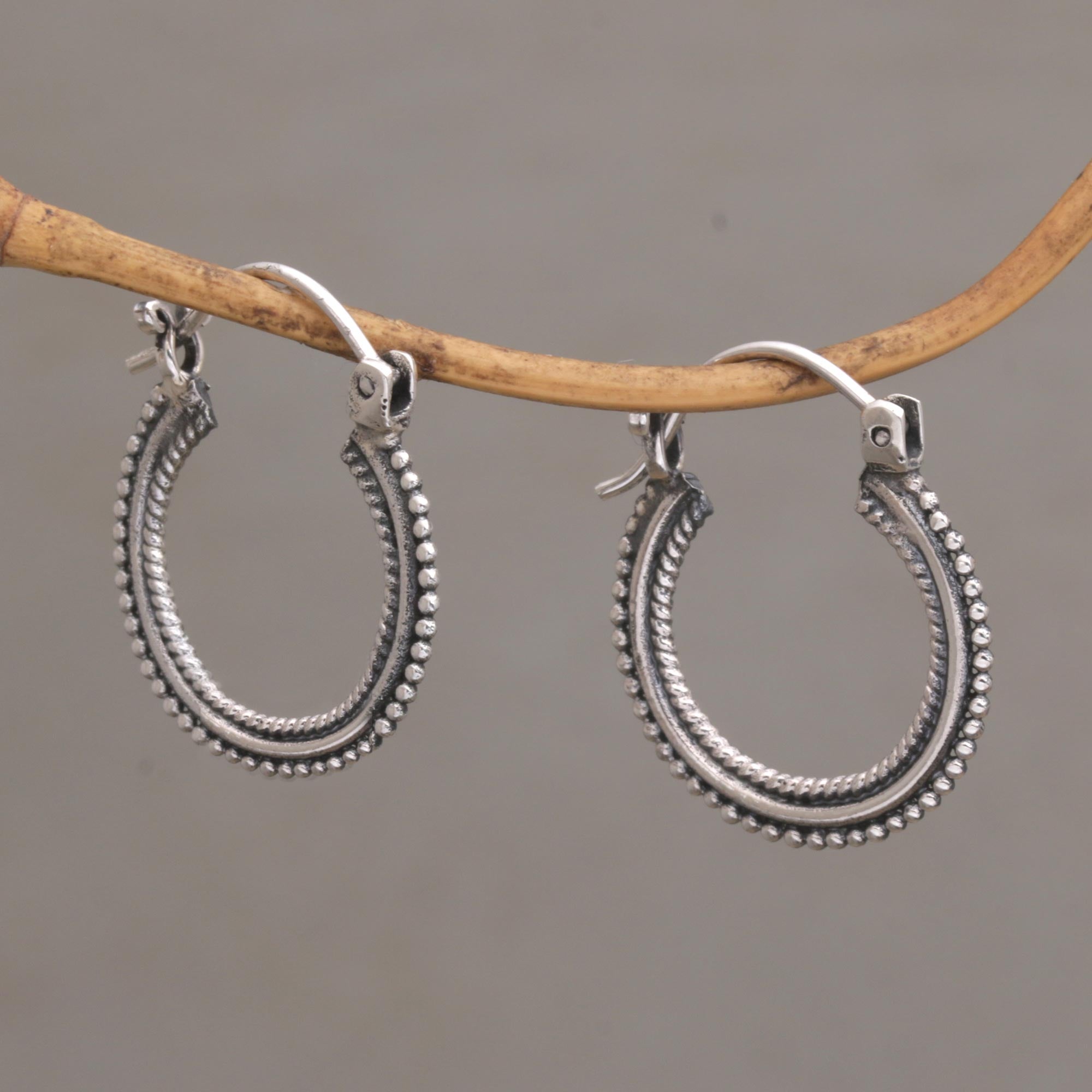 One Inch Diameter Sterling Silver Hoop Earrings - On Rotation