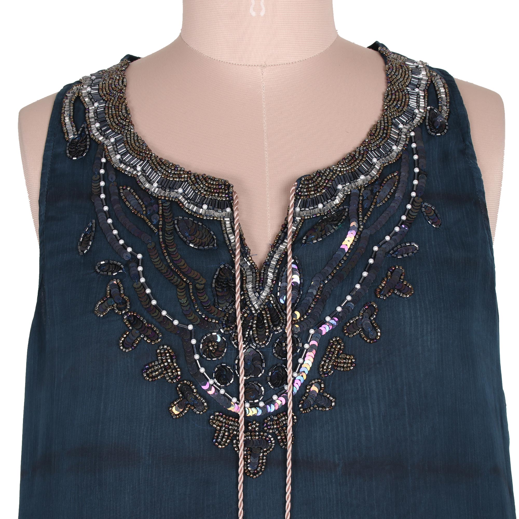 Tie-Dyed Viscose Sundress in Azure from India - Delhi Azure