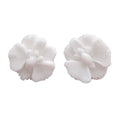 Hand-Carved Bone Orchid Button Earrings from Bali - Fantastic Orchids