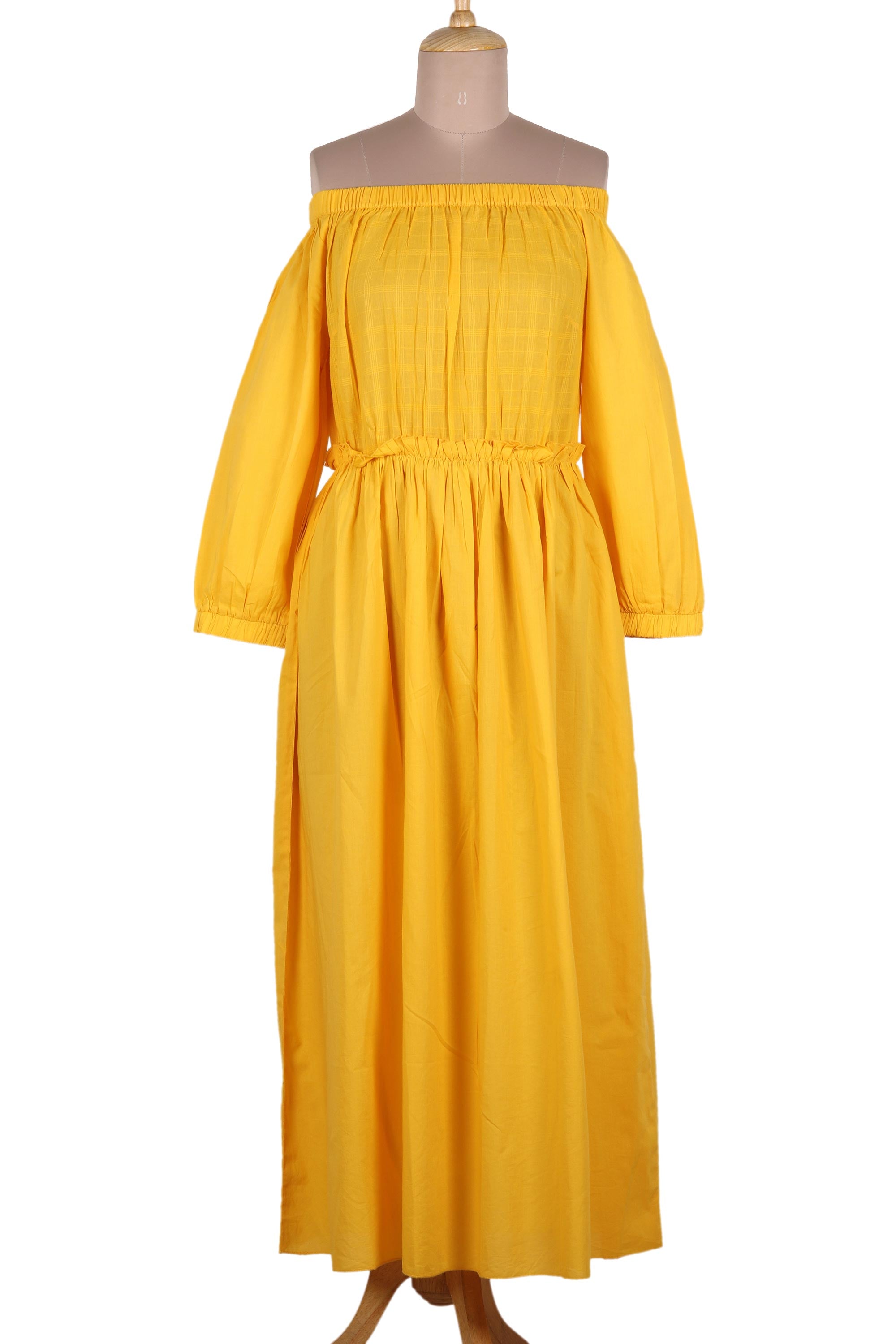 Marigold Yellow Off-Shoulder Maxi Dress - Marigold Muse