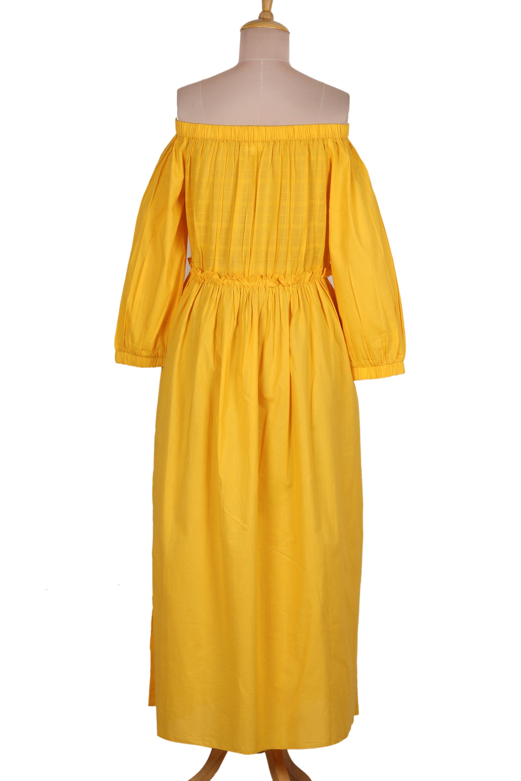 Marigold Yellow Off-Shoulder Maxi Dress - Marigold Muse