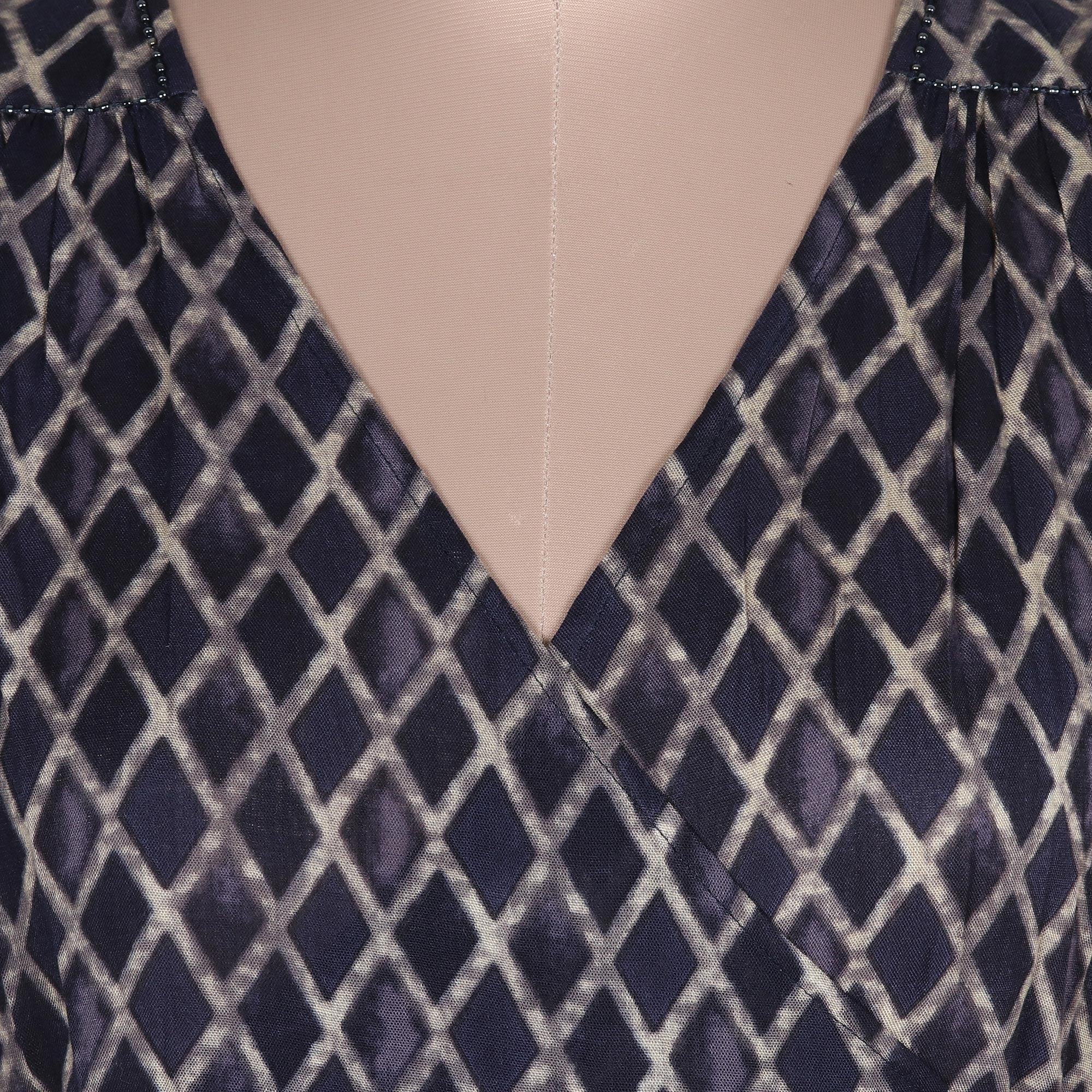 Beaded Indigo Viscose Wrap Dress - Creative Fusion in Indigo