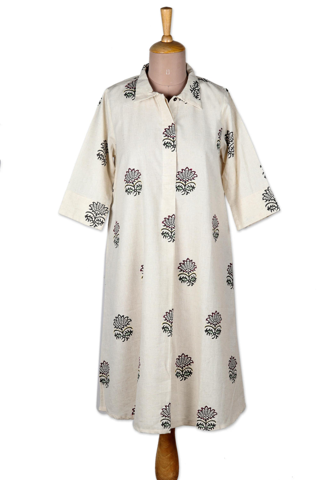 Hand Block-Printed Cotton Shift Dress - A Stitch in Time