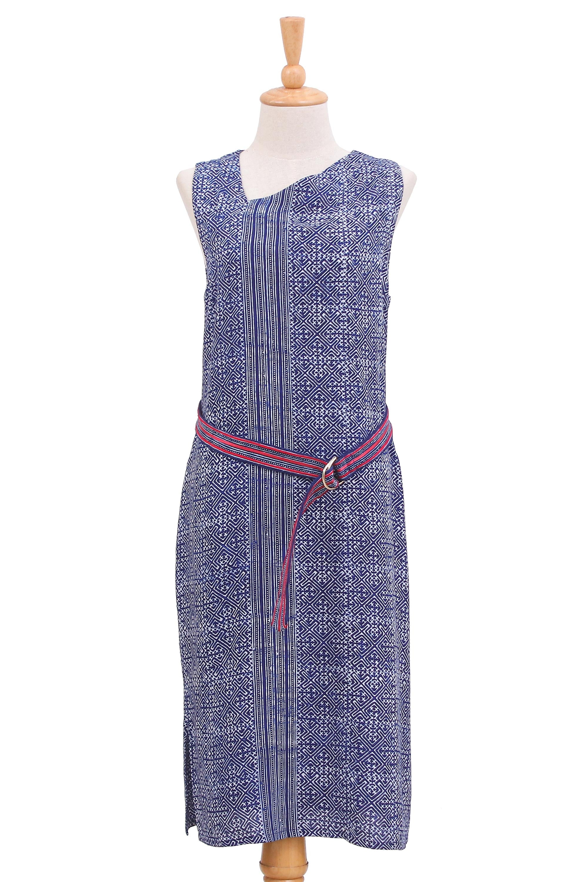 Hmong Batik Cotton Sheath Dress - New Tradition