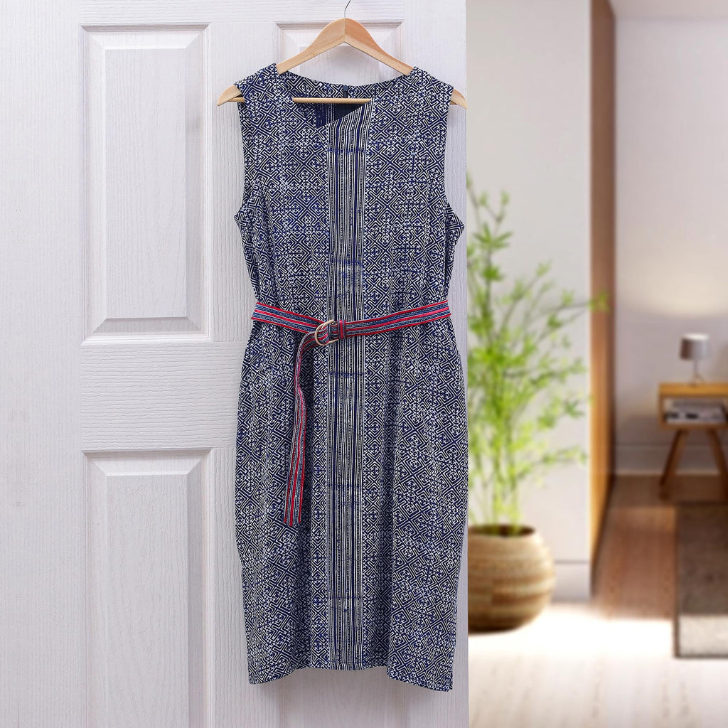 Hmong Batik Cotton Sheath Dress - New Tradition