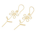 Hand Made Gold-Plated Floral Earrings - Make My Day