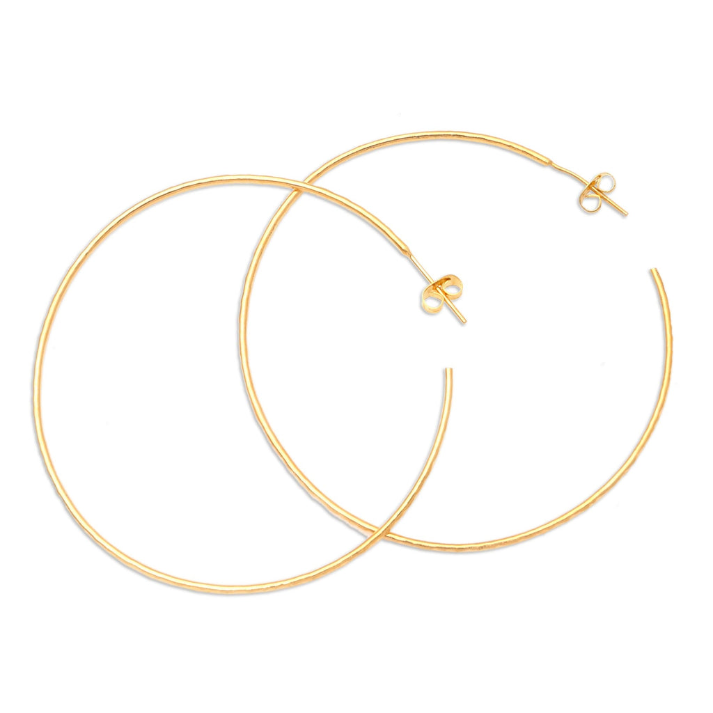 Gold-Plated Half-Hoop Earrings from Bali - Through the Hoop