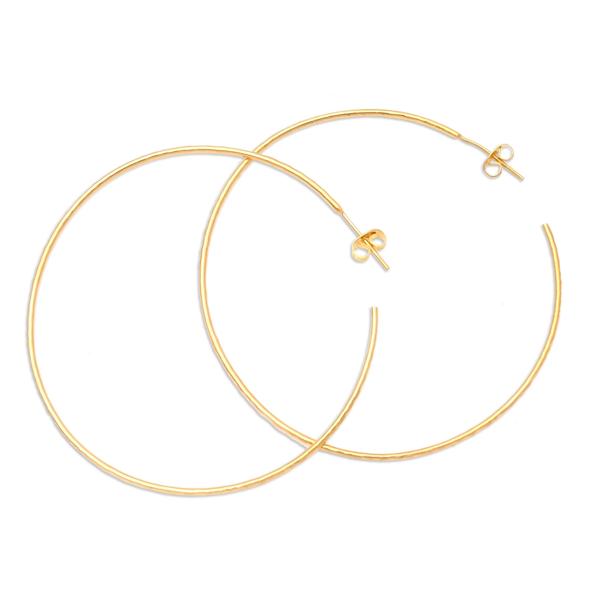 Gold-Plated Half-Hoop Earrings from Bali - Through the Hoop