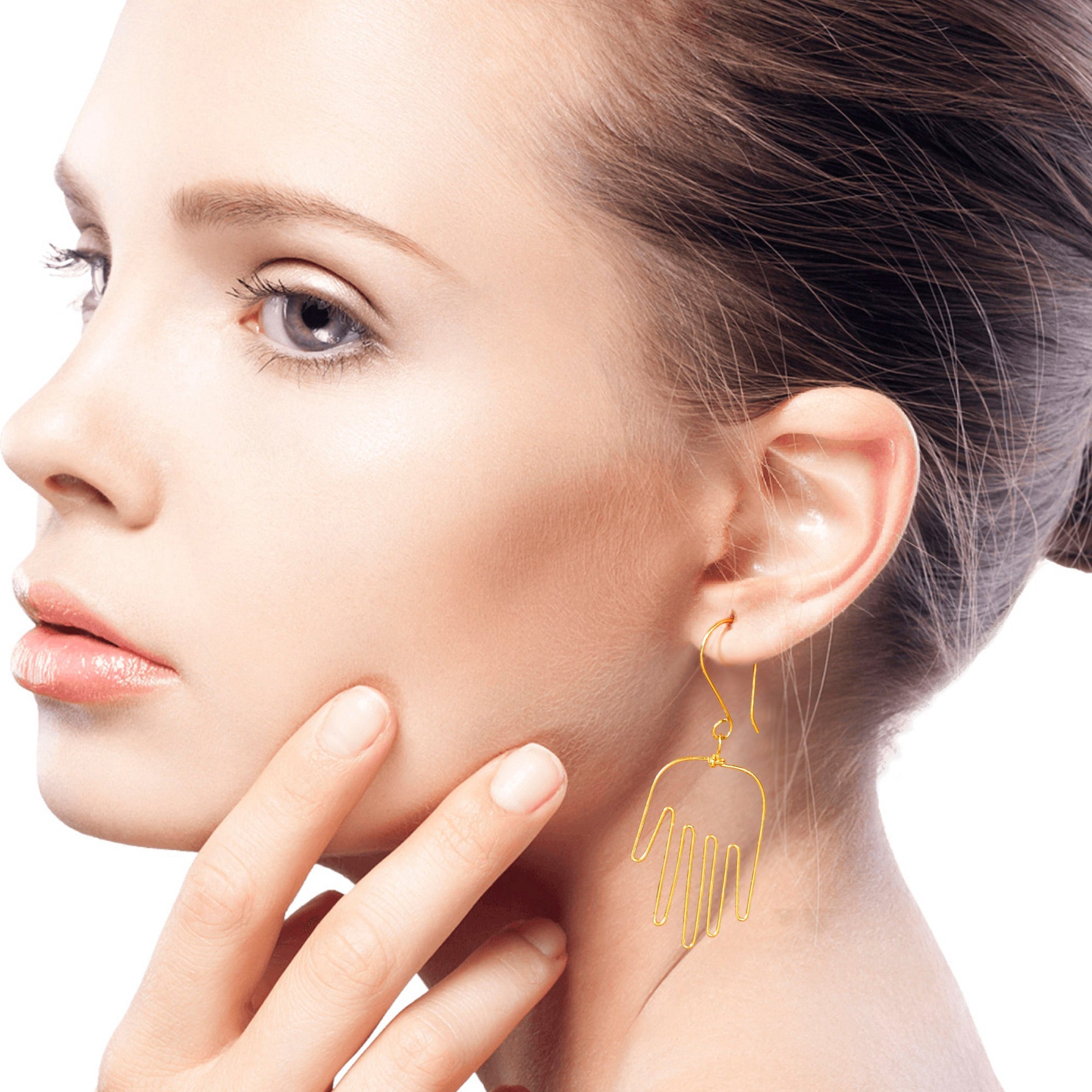 Gold-Plated Balinese Dangle Earrings - Stretch Out