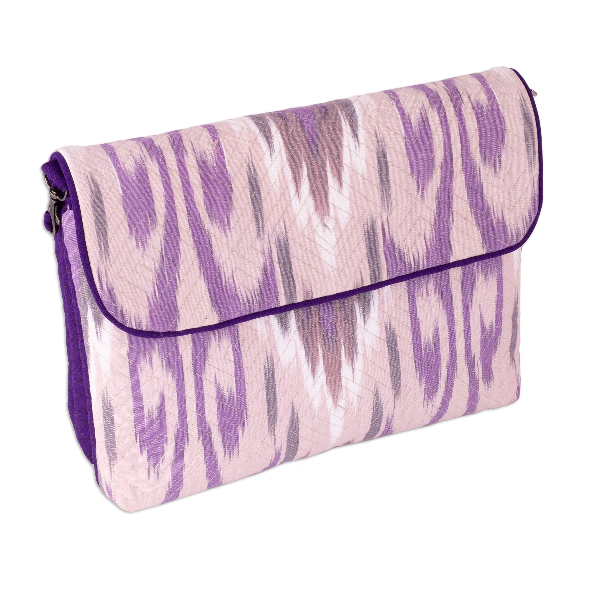 Traditional Ikat Purple Sling Bag with Removable Strap - Purple Convenience