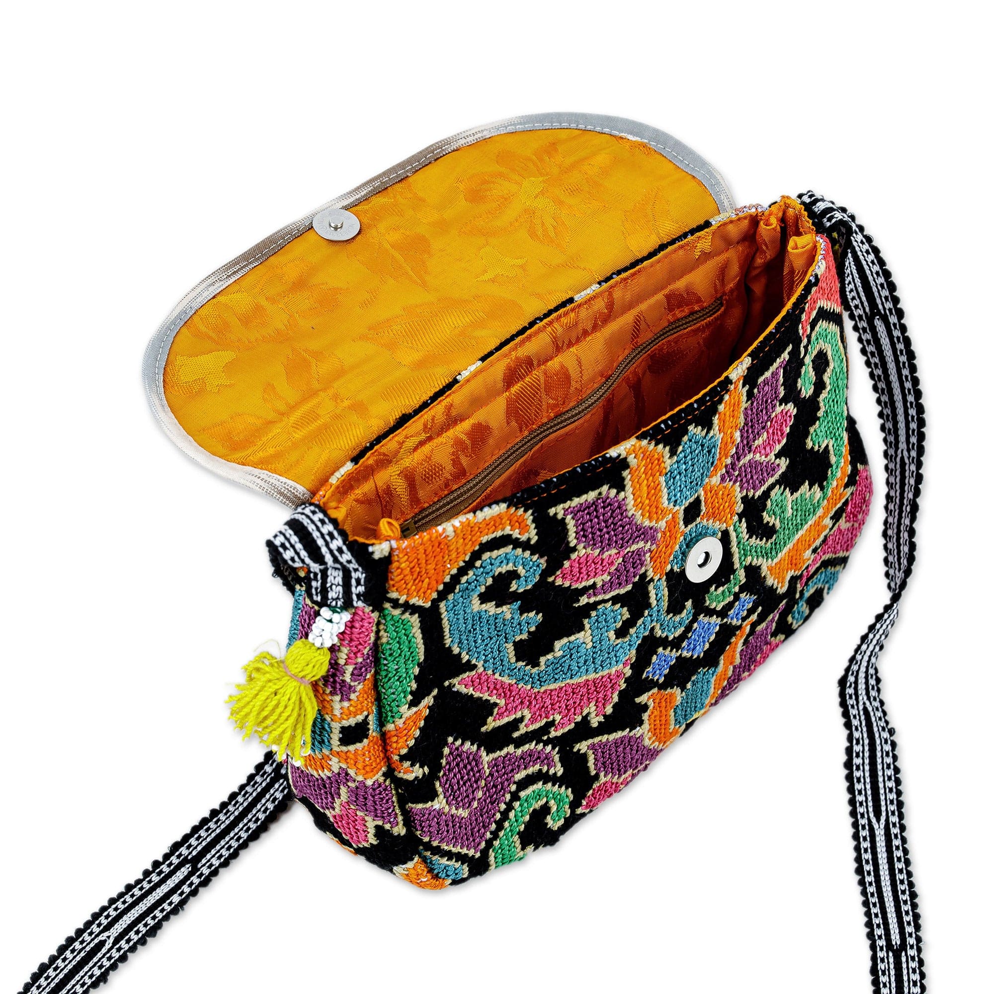 Sling Bag with Uzbek Style Floral Hand Embroidery - Trendy Beauty