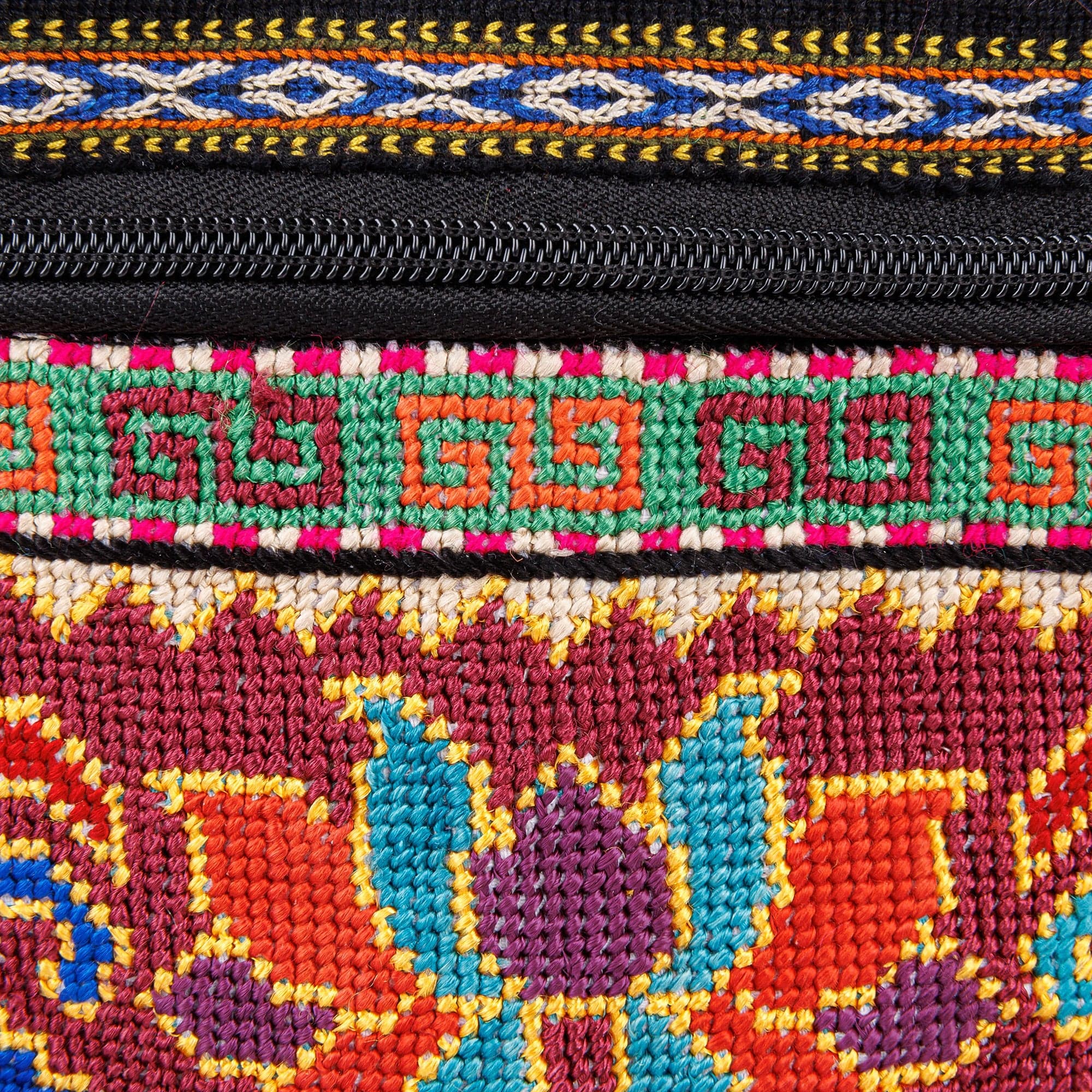 Classic Floral Embroidered Viscose Sling Bag in Warm Hues - Adventures in Uzbekistan