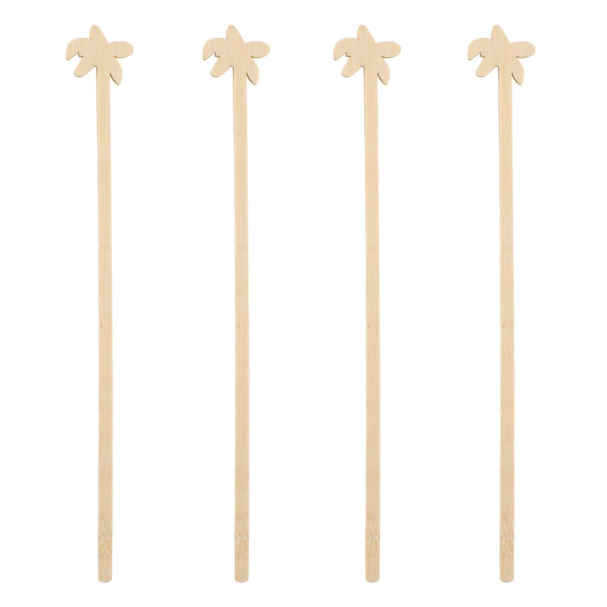 BarConic® Bamboo Palm Tree Swizzle Sticks - 100 pack