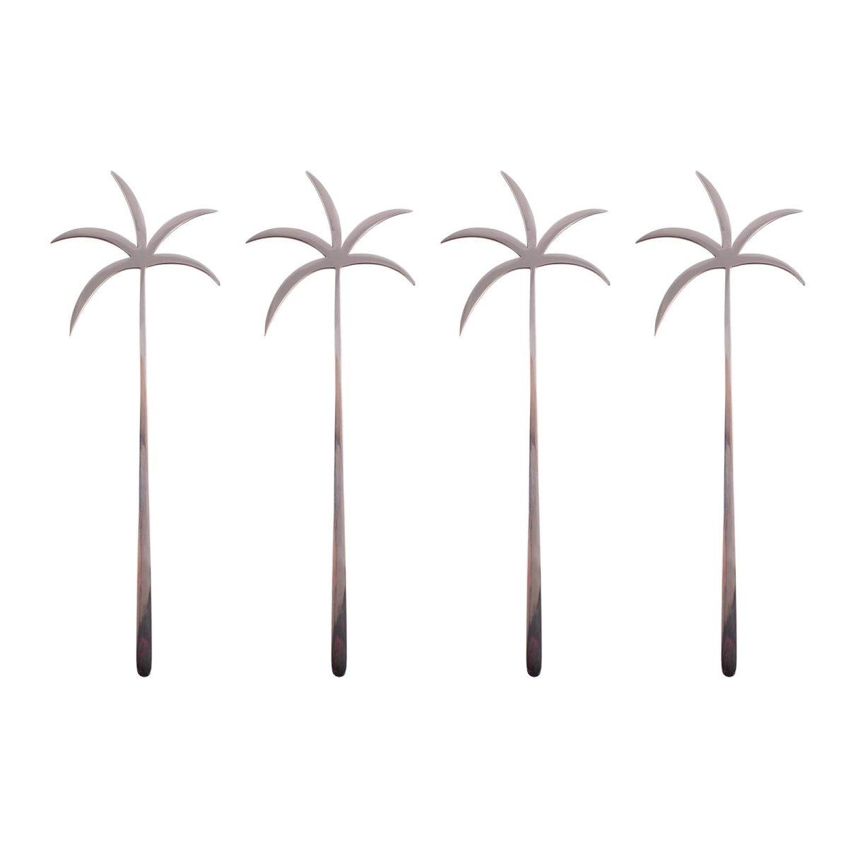 BarConic® Stainless Steel Palm Tree Swizzle Sticks - 4 pack