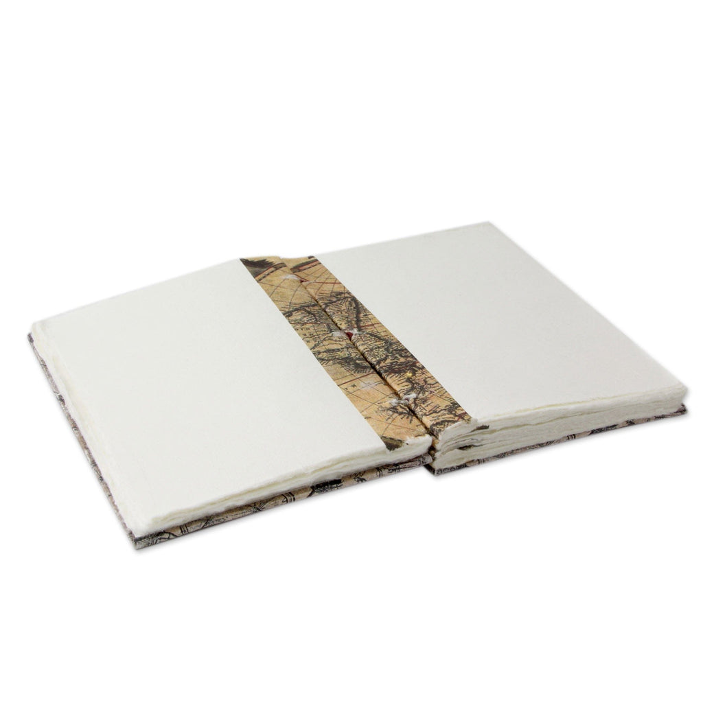 Artisan Crafted Journal with 60 Pages Blank Handmade Paper - Vintage Bike Journeys