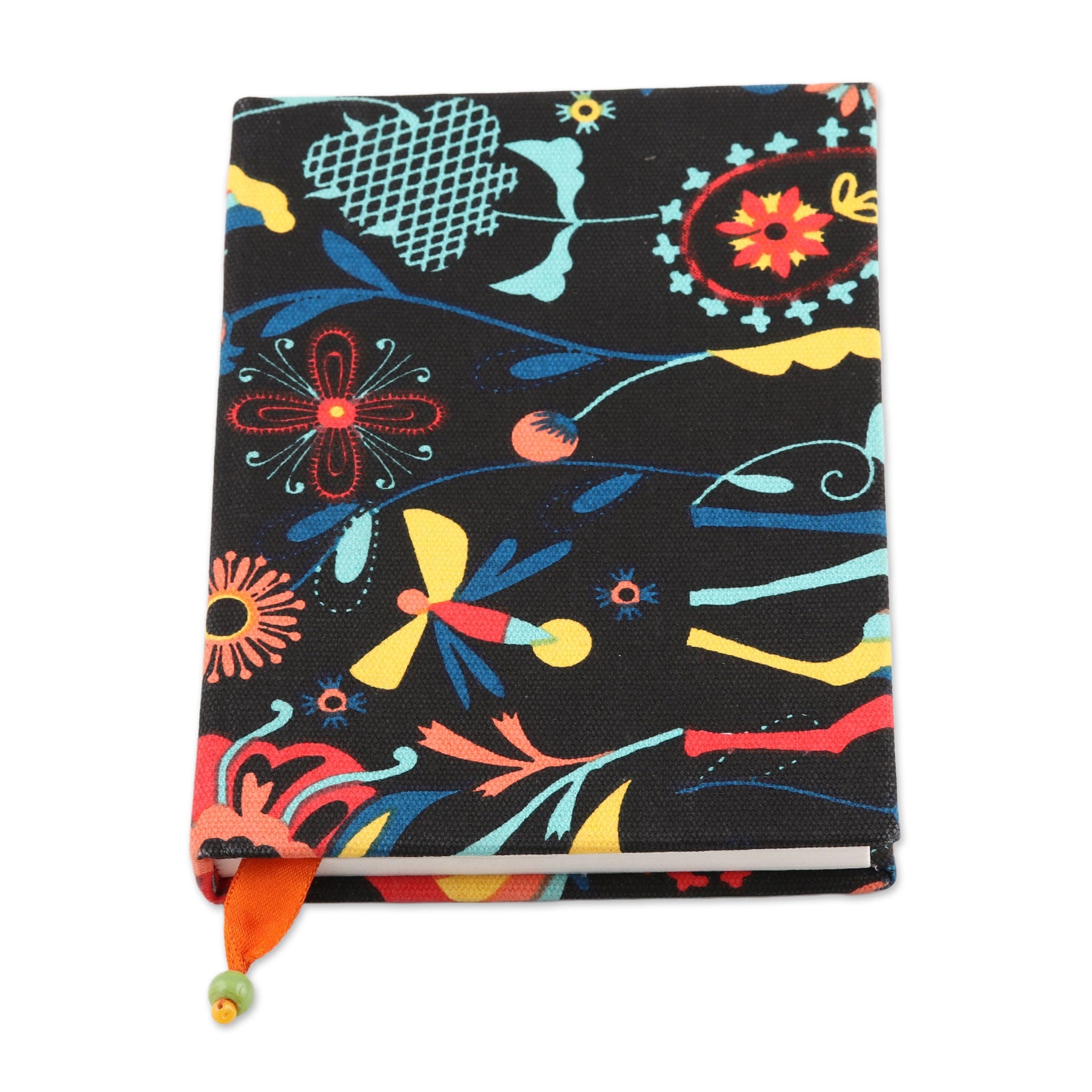 Colorful Floral Cotton Journal Handcrafted in India - Vibrant Nature